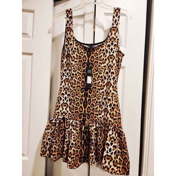 Leopard Print Sleeveless Dress. Sz: L - Picture 3 of 3